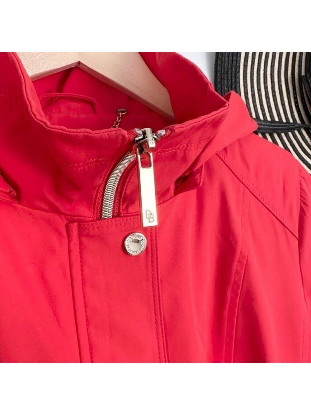 Women's Softshell Jacket Dennis Basso Coral Size XS Oversized New NWT - Picture 5 of 12